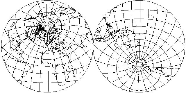 stereographic projection map