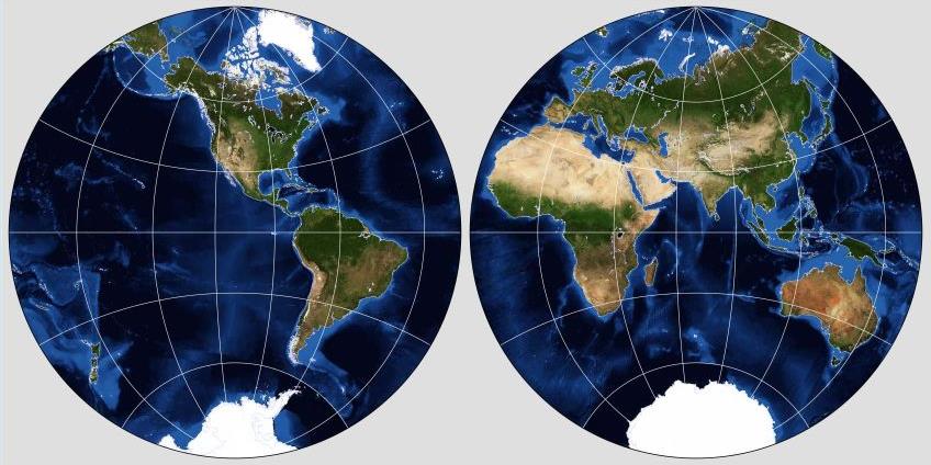 stereographic projection map